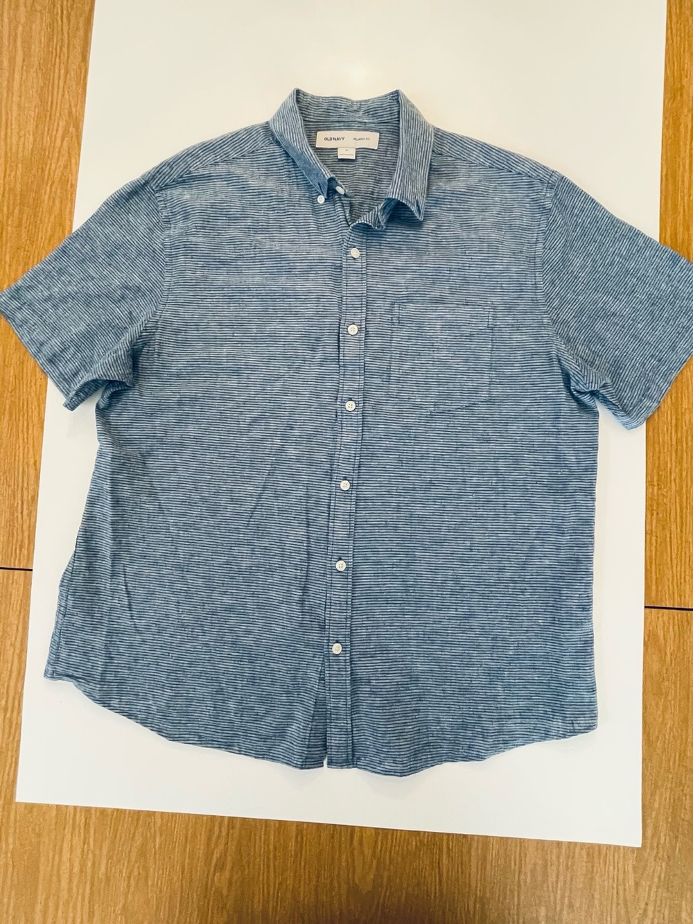 Old Navy Blue Short-Sleeve Button-Down Shirt